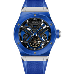 Invicta Celestial 69543 Men's Mechanical Watch, 45mm K9 Glass Case, Blue Rubber Band