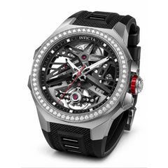 Invicta 70124 Objet D Art Men's 43mm Automatic Black Rubber Diamond Watch