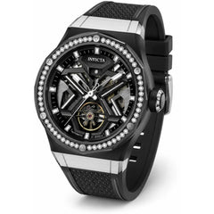 Invicta 70133 Objet D Art Men's 45mm Black Rubber Diamond Mechanical Watch