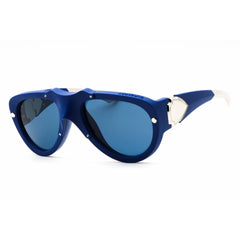 Burberry 0BE4433U 413980 Unisex Aviator Sunglasses in Blue Rubber Plastic, Full Rim