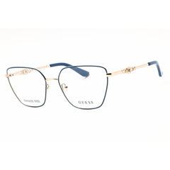 Guess GU2952 092 Women's Cat Eye Shape Eyeglasses in Blue Metal with Full Rim Frame