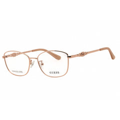 Guess GU2962-D 072 Women's Rectangular Eyeglasses in Shiny Pink Metal, Full Rim Frame