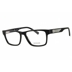 Guess GU50018 001 Men's Rectangular Eyeglasses in Shiny Black Acetate, Full Rim Frame