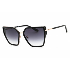 Guess GU00146 01B Women's Cat Eye Sunglasses Shiny Black Injected Propionate Full Rim