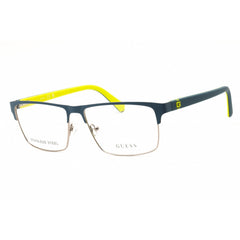 Guess GU50131 091 Men's Rectangular Eyeglasses in Blue Metal with Full Rim Frame
