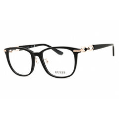 Guess GU50203-D 001 Women's Oval Eyeglasses in Shiny Black Acetate with Full Rim Frame