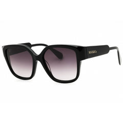 Max & Co MO0075 01B Women's Rectangular Sunglasses in Shiny Black Acetate Full Rim