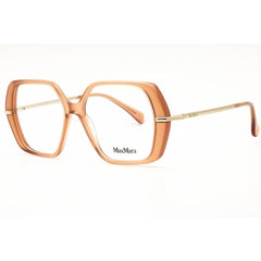 Max Mara MM5175 045 Women's Oval Eyeglasses in Shiny Light Brown Acetate with Full Rim