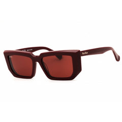 Max Mara MM0126 69S Women's Rectangular Sunglasses in Shiny Bordeaux Acetate Full Rim