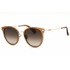 Max Mara MM0149-K 45F Women's Shiny Light Brown Metal Full Rim Round Shape Sunglasses