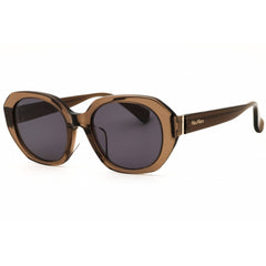 Max Mara MM0151-K 48A Women's Shiny Dark Brown Acetate Full Rim Oval Shape Sunglasses