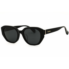 Max Mara MM0156-K 01A Women's Shiny Black Acetate Full Rim Oval Shape Sunglasses