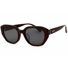 Max Mara MM0156-K 48A Women's Shiny Bordeaux Acetate Full Rim Oval Shape Sunglasses