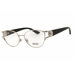 Versace 0VE1309 1001 Women's Cat Eye Eyeglasses in Silver/Black Metal, Full Rim Frame