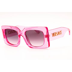 Versace 0VE4496U 53705M Women's Transparent Pink Acetate Rectangular Sunglasses
