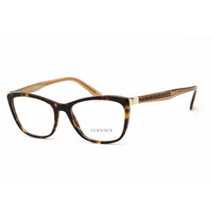 Versace VE3255 108 Women's Dark Havana Acetate Full Rim Rectangular Shape Eyeglasses