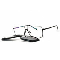 Zeiss ZS24157LP 002 Men's Matte Black Titanium Full Rim Rectangular Shape Sunglasses