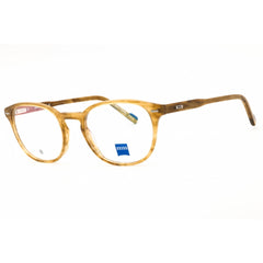 Zeiss ZS25552 219 Men's Striped Light Brown Acetate Full Rim Round Shape Eyeglasses