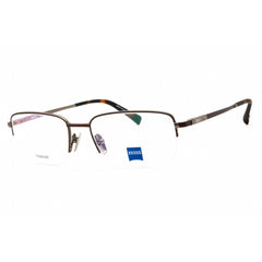 Zeiss ZS40009 011 Men's Brown Titanium Half Rim Frame Rectangular Shape Eyeglasses
