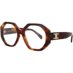 Celine CL50161I 053 Men's Eyeglasses in Blonde Havana Acetate Hexagon Full Rim Frame