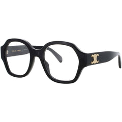 Celine CL50134I 001 Women's Shiny Black Acetate Full Rim Frame Round Eyeglasses