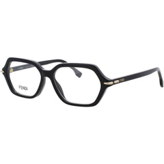 Fendi FE50125I 001 Women's Shiny Black Acetate Full Rim Frame Geometric Eyeglasses