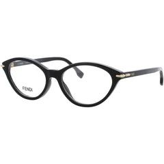 Fendi FE50126I 001 Women's Shiny Black Acetate Full Rim Frame Oval Shape Eyeglasses