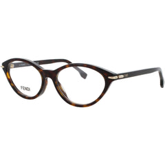 Fendi FE50126I 052 Women's Dark Havana Acetate Full Rim Frame Oval Shape Eyeglasses