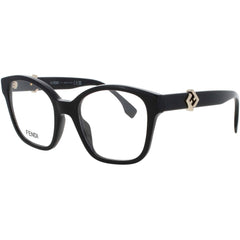 Fendi FE50135I 001 Women's Shiny Black Acetate Full Rim Frame Round Shape Eyeglasses