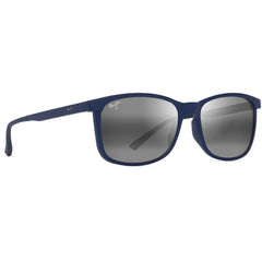 Maui Jim MJ0672S-003 Hulili Polarized Rectangular Sunglasses Matte Blue Frame