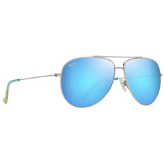 Maui Jim MJ0674S-003 Hau'oli XL Polarized Aviator Sunglasses, Blue Hawaii