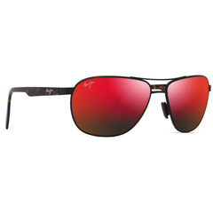 Maui Jim MJ0728S-004 Castles Polarized Aviator Sunglasses Matte Black