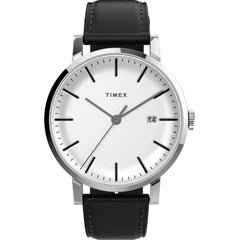 Timex TW2V36300VQ Midtown Men's Quartz Watch, 38mm Stainless Steel, Black Leather