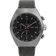 Timex TW2W50000VQ Legacy Tonneau Chronograph Men's 42mm Black Dial Leather Watch