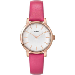 Timex TW2W54700VQ Transcend Women's 31mm Rose Gold Pink Leather Strap Watch