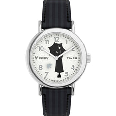 Timex TW2Y19400JR Wednesday Weekender 37mm Analog Watch Black Vegan Leather Strap
