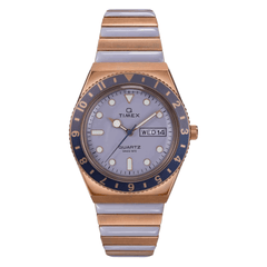 Timex TW2W87700VQ Q Women's 36mm Rose Gold-Tone Stainless Steel Watch, Purple Dial