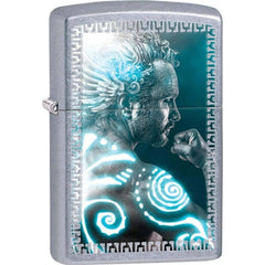 Zippo 28878 Mythical Man Design Street Chrome Windproof Refillable Metal Lighter