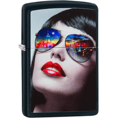 Zippo 29090 City Reflection Sunglasses Design Black Matte Windproof Refillable Lighter