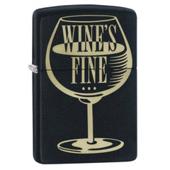 Zippo 29611 Wines Fine Liquors Quicker Black Matte Windproof Refillable Lighter