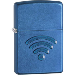 Zippo 29716 WiFi Stamp 3D Design Cerulean Blue Windproof Refillable Lighter