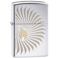 Zippo 29726 Flame Rays Design High Polish Chrome Windproof Refillable Lighter