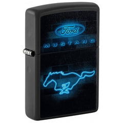 Zippo 48404 Ford Mustang Windproof Pocket Lighter, Black Matte, Made in USA
