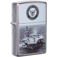 Zippo 49319 U.S. Navy Aircraft Carrier Windproof Pocket Lighter, Street Chrome