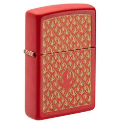 Zippo 49573 Red Flame Pattern Windproof Pocket Lighter, Made in USA