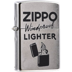 Zippo 49592 Windproof Design Pocket Lighter, Street Chrome, USA