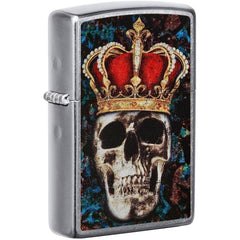 Zippo 49666 Skull King Street Chrome Windproof Pocket Lighter