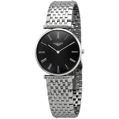 Longines La Grande Classique L47554516 Women's Quartz Watch, Steel, Black Dial