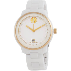 Movado 3600934 Bold Verso Unisex Watch, 39mm, White Dial, White Ceramic