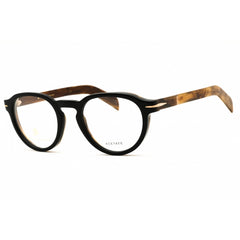 David Beckham DB 7021 00WM 00 Men's Round Eyeglasses in Black/Beige Plastic Full Rim